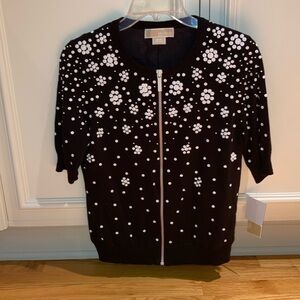 Petite NWT cotton black sweater. MICHAEL Michael Kors.
